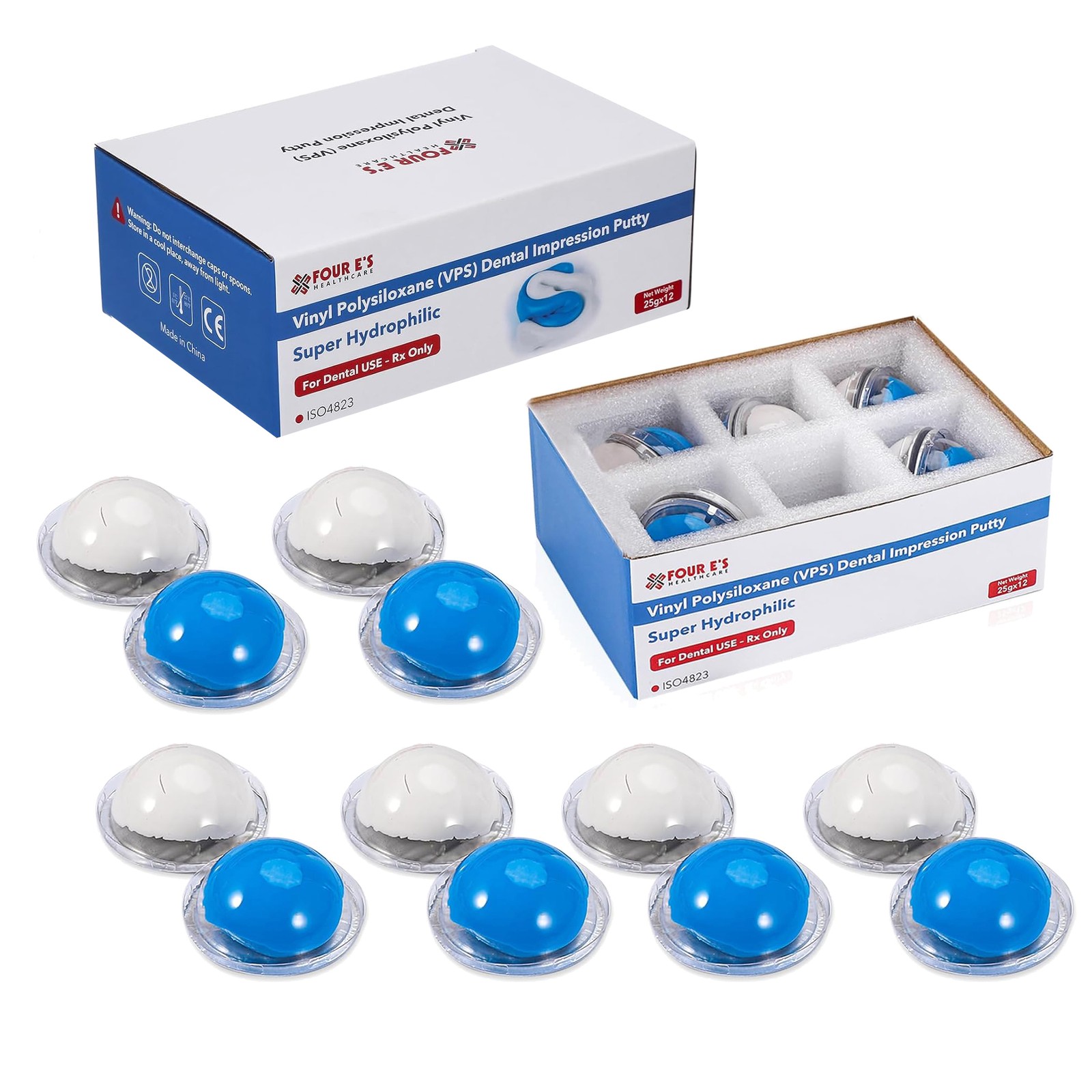 12x 25g New Dental Putty Fast Set PVS VPS Impression Silicon Material Mint Base