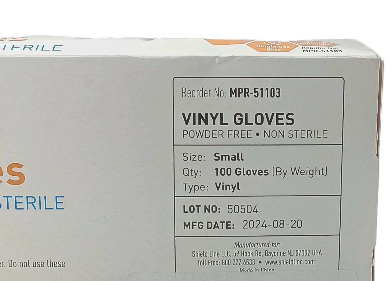 Medpride Vinyl Gloves Rubber Latex Free – 100 Count – Small