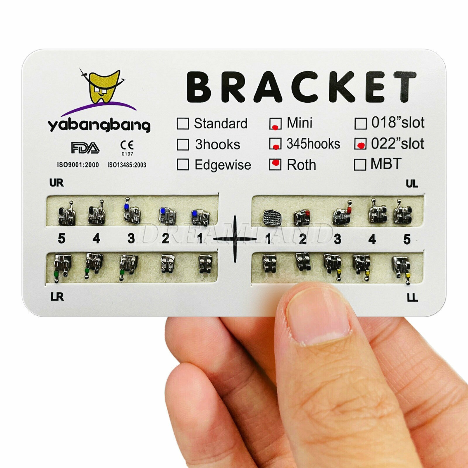 Dental Metal Brackets braces Mini/Standard MBT/Roth 022/018 Hooks 3/345