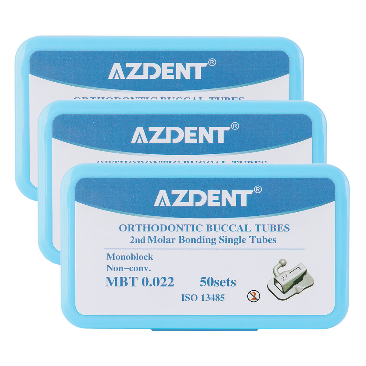 AZDENT Dental Orthodontic 2nd Molar Bondable Non-Conver MBT 022 Buccal Tube