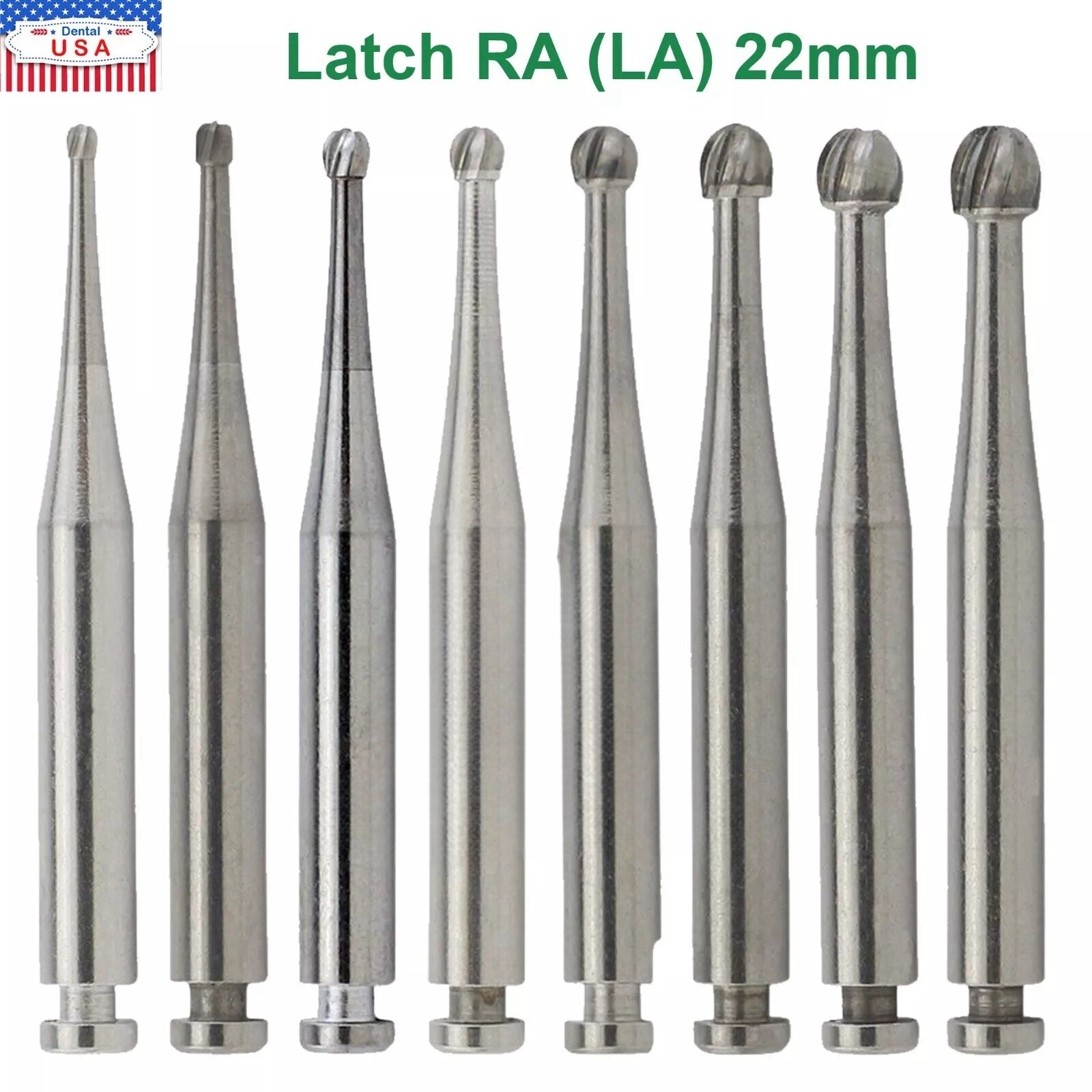 Dental RA Round Carbide Bur Latch Type RA 1-8 Burs 5pcs Box