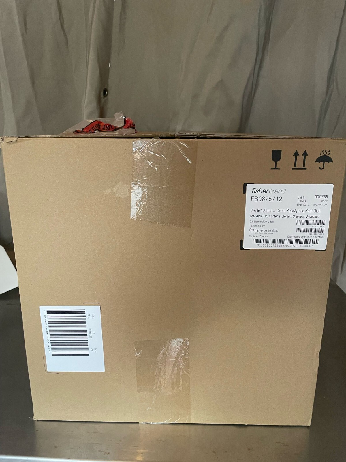 Case of 500 Fisherbrand FB0875712, Sterile 100mmx15mm Polystyrene Petri Dish