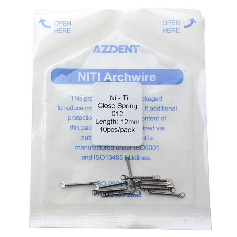 10 Pcs AZDENT Dental Orthodontic NiTi Alloy Closed Coil Spring 0.012/0.010 Force