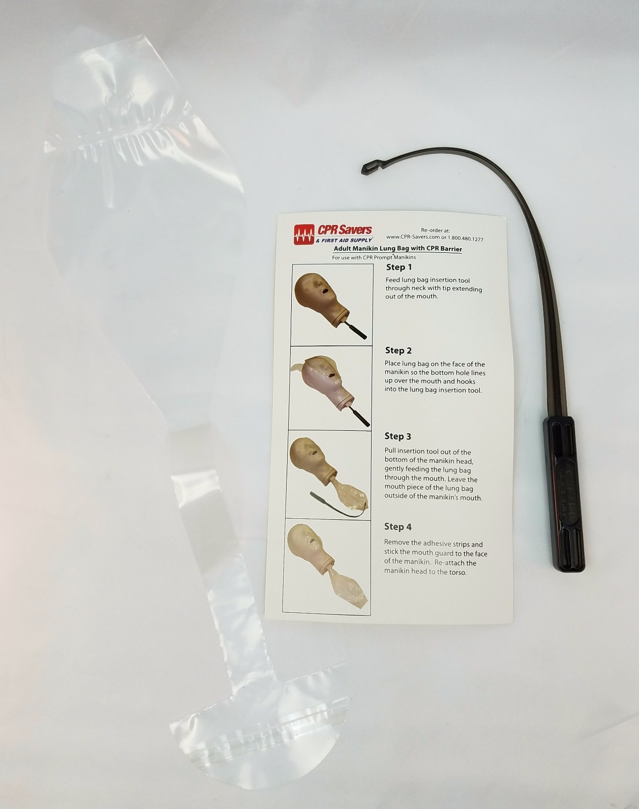 10 Pack CPR Prompt Adult Child Face Shield Lung Bags CPR Savers Brand (No Tool)