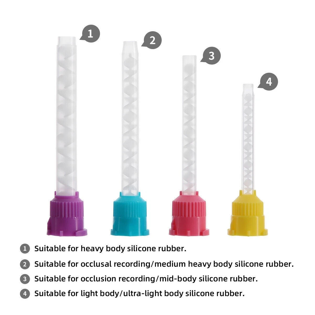 50PCS Dental Disposable Mixing Tips for Impression Material C&B Cements 17 Types
