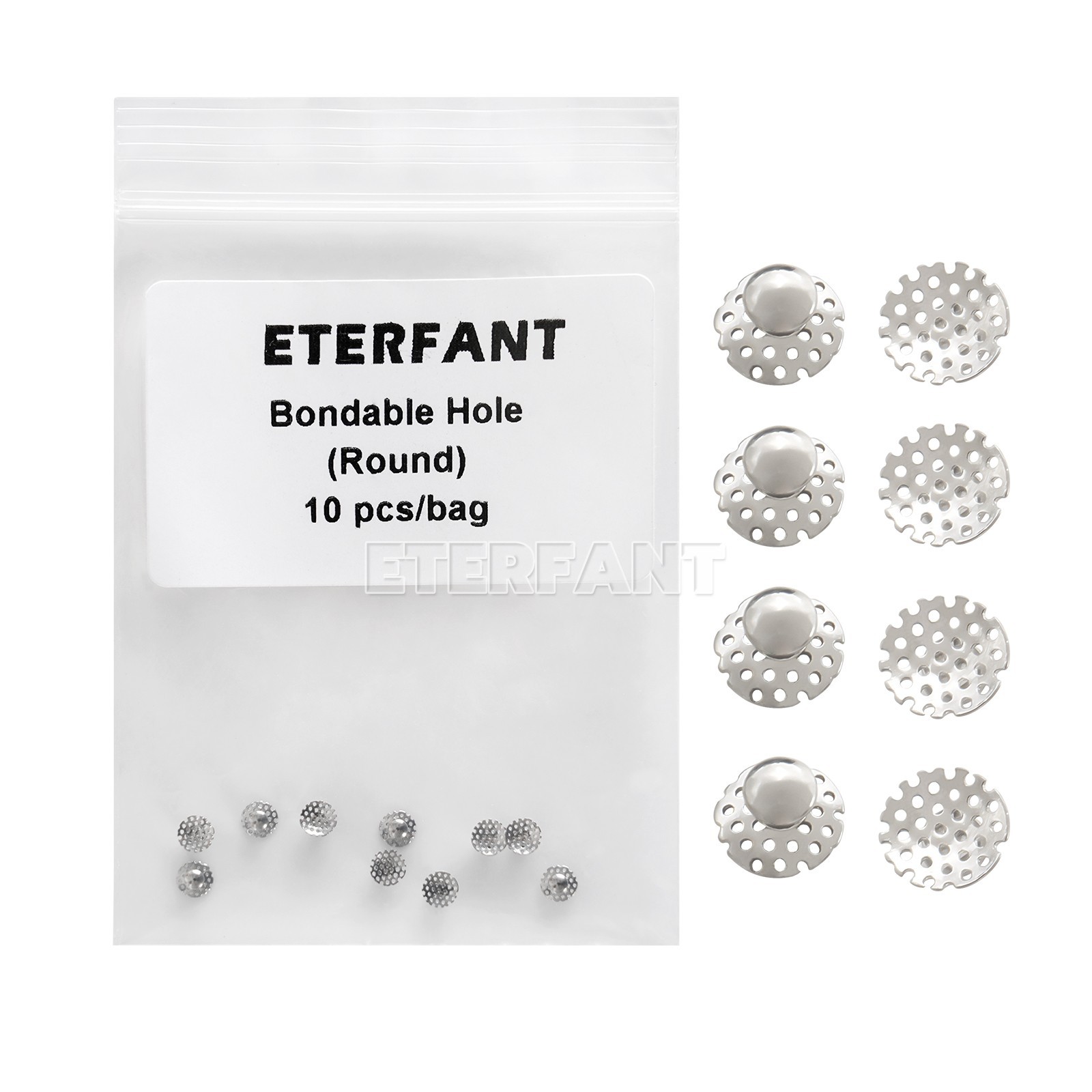 10PCs ETERFANT Dental Ortho Lingual Button Round Traction Hook Bondable US