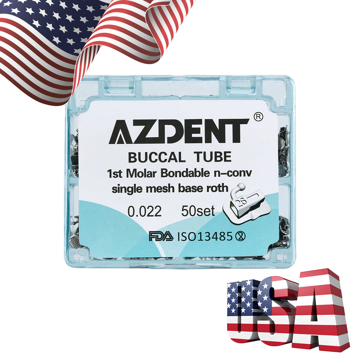 1 Pack AZDENT Dental Orthodonic 1st Molar Buccal Tube Split Bondable Roth 0.022