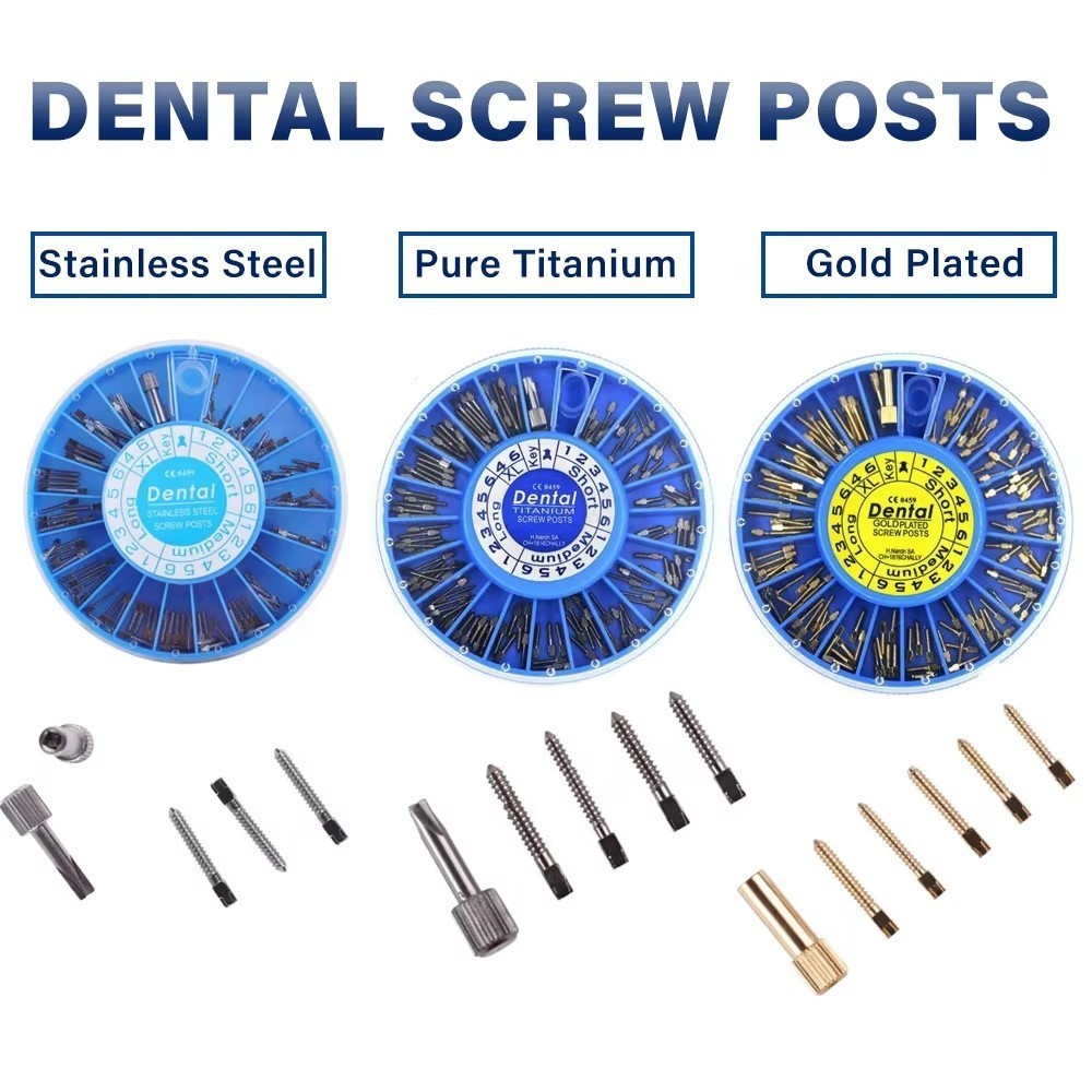 30/120/240Pcs Dental Root Canal Pins Conical Screw Posts Gold Plated/Titanium/SS