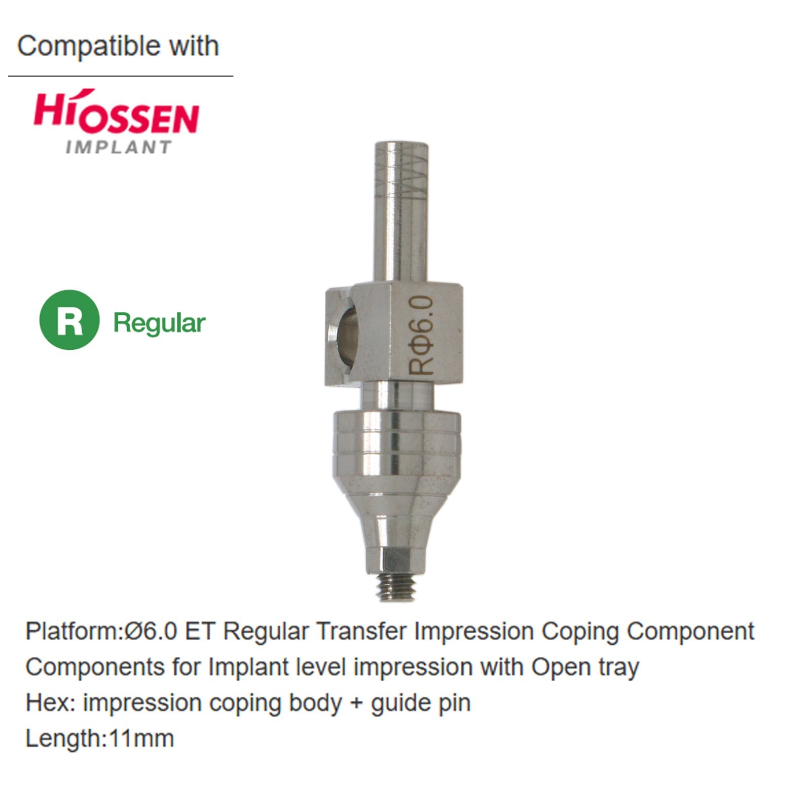US Dental Impression open tray coping transfer Hiossen ET/Oss TS Hex Regular fit
