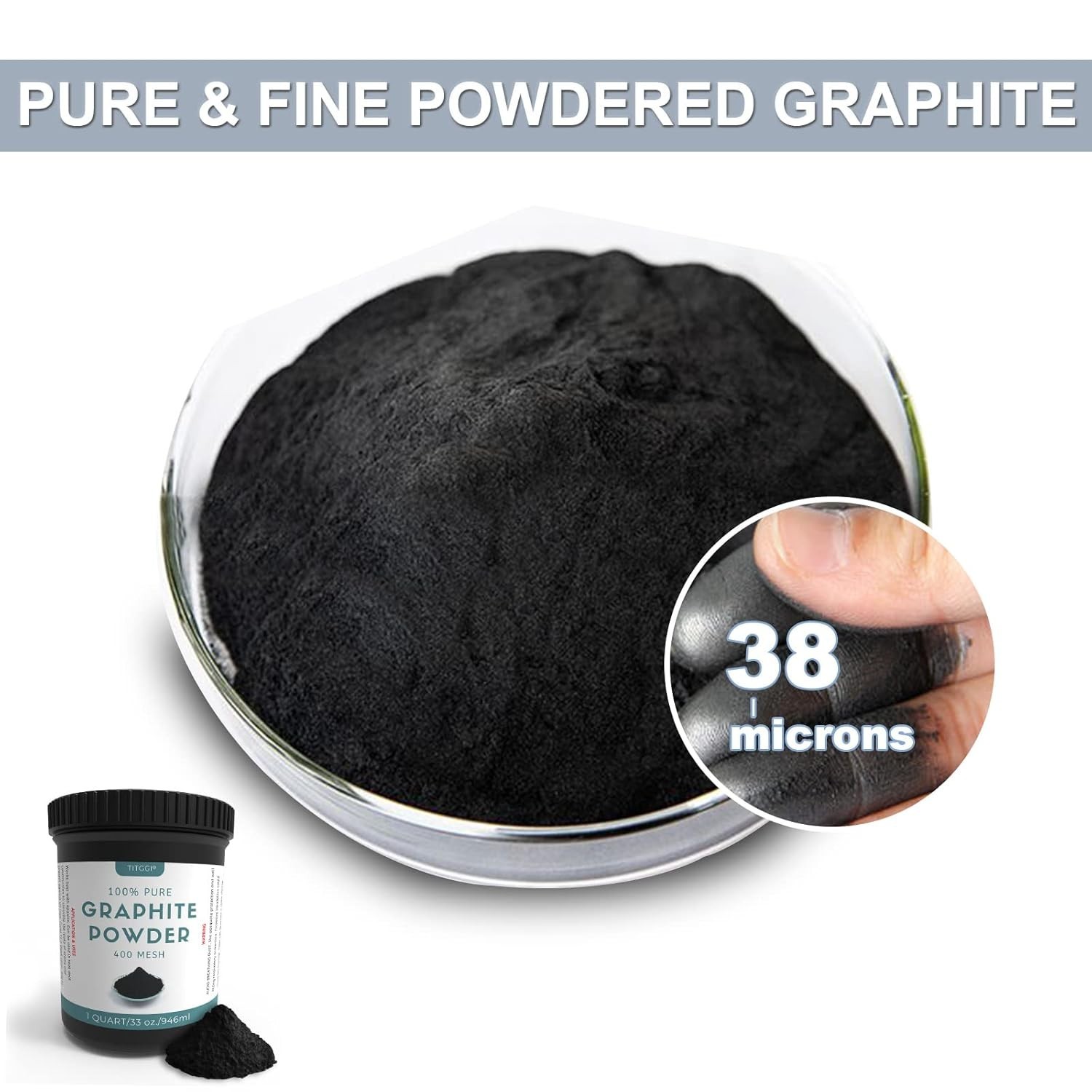 1 Quart Ultra-Fine Pure Graphite Powder – Lubricant for Art & Mechanics