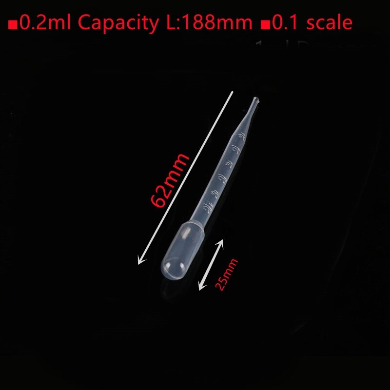 100 X Plastic Pipette Liquid Transfer Graduated Dropper 0.2/0.5/1/2/3/5/10ml