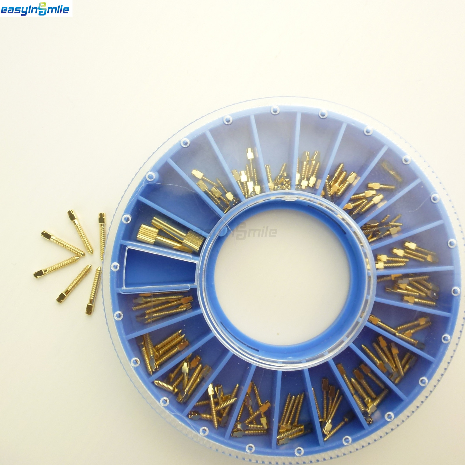 240pcs Dental Screw Post Gold Plated Completed Kit S -XL Size Refill Easyinsmile