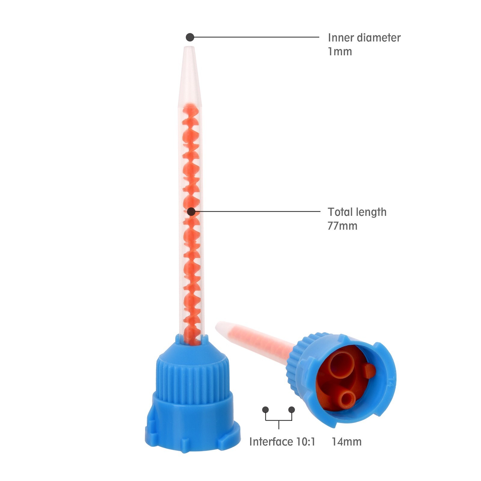 100 Dental Mixing Tips for Impression Temp Crowns Material (10:1)