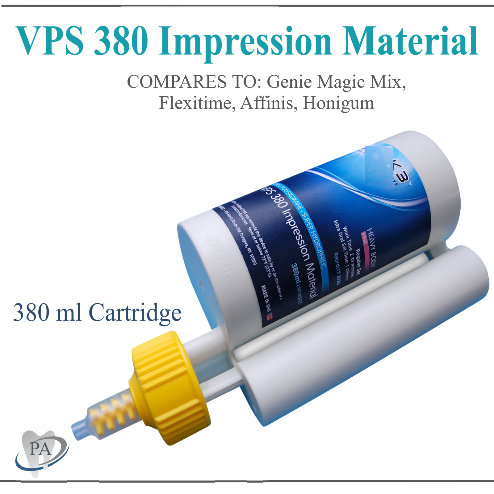 Dental 380ml VPS Impression Material Monophase Heavy Body Regular Set Fast, USA