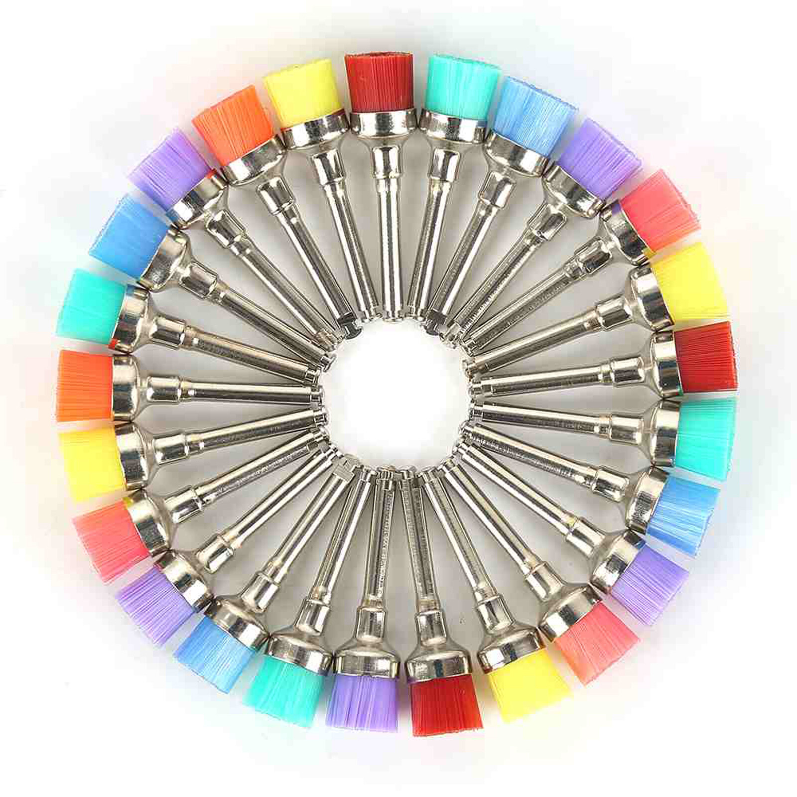 Dental Multi-color Nylon Latch Flat Bowl Buffing Polisher Prophy Cup Bolt Brush