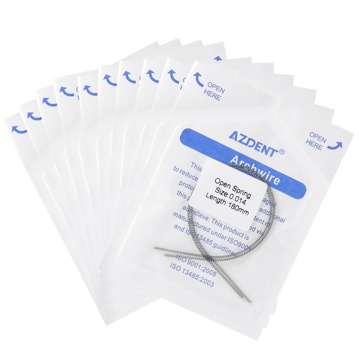 Orthodontic Dental Niti Open Coil Spring 0.010/0.012*180mm AZDENT 2PCS/Pack