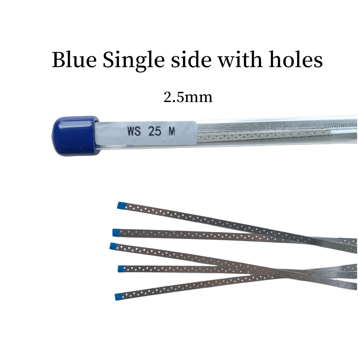 Dental Stainless Steel Polishing IPR Strips Saw Diamond Sand Single Side w Hole