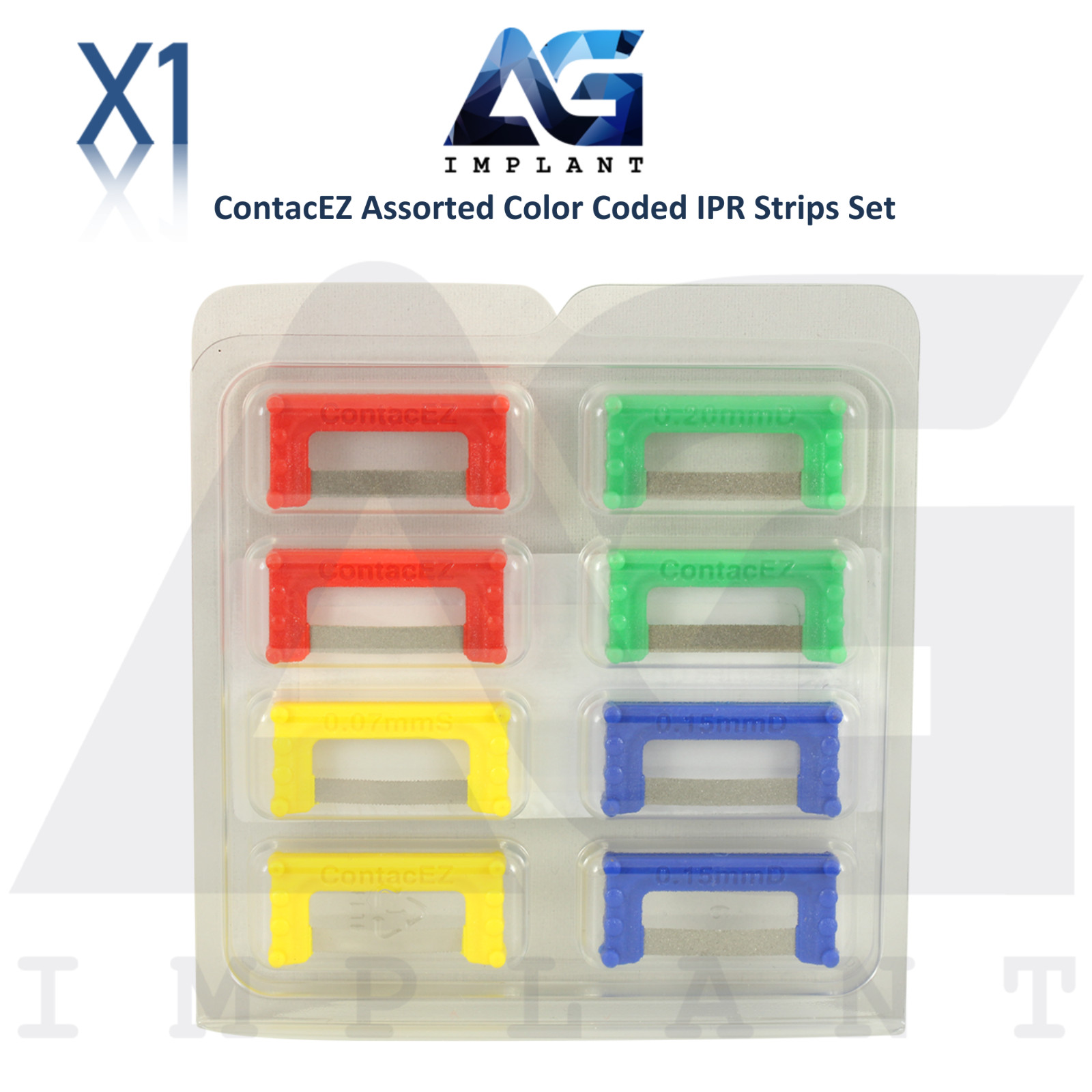 Assorted Color Coded Flexible Diamond Coated IPR Strips Set Stainless Steel