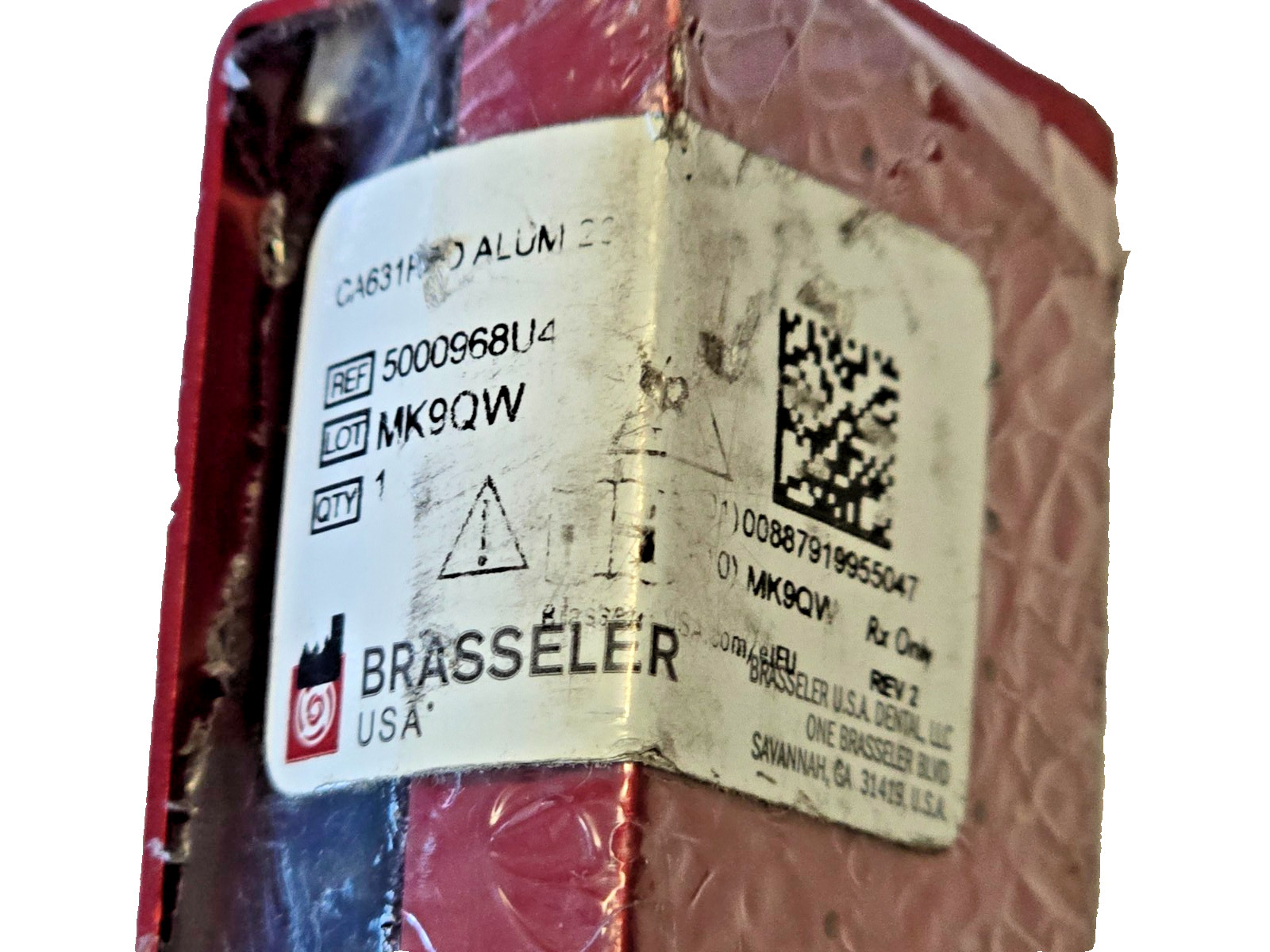 (4 NEW) BRESSELER ADEX EXAM, MK90QW, 9753-A RED Alum. Bur Blocks 20 FG Holes