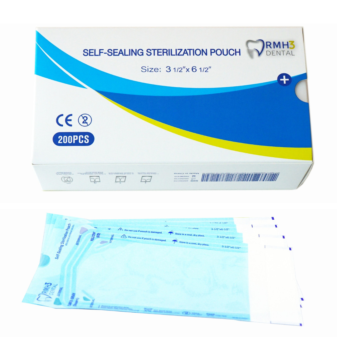 RMH3 Dental 3-1/2″x7-2/3″ (3.5″ x 6.5″) Self-Sealing Sterilization Pouch, 200/Bx