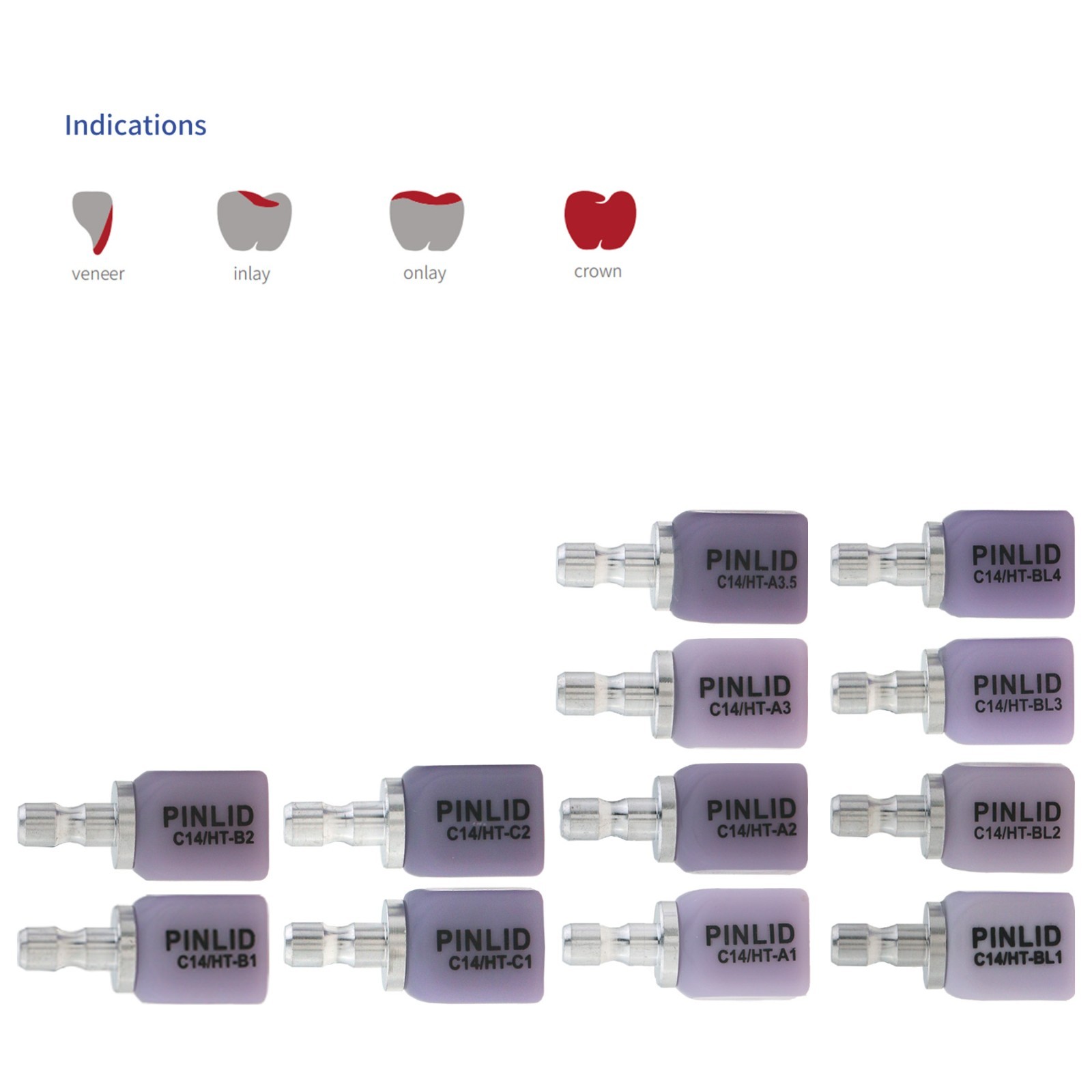 US C14 CEREC CAD/CAM Emax Blocks Dental Lithium Disilicate Glass Ceramics Blocks