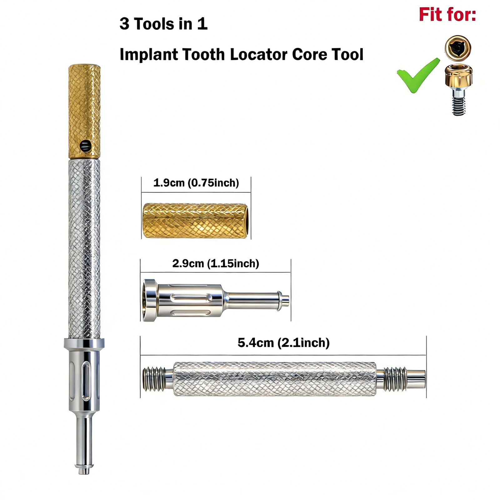 US Implant Universal 2.4lbs Retention Cap Insertion Extraction Remove Core Tool