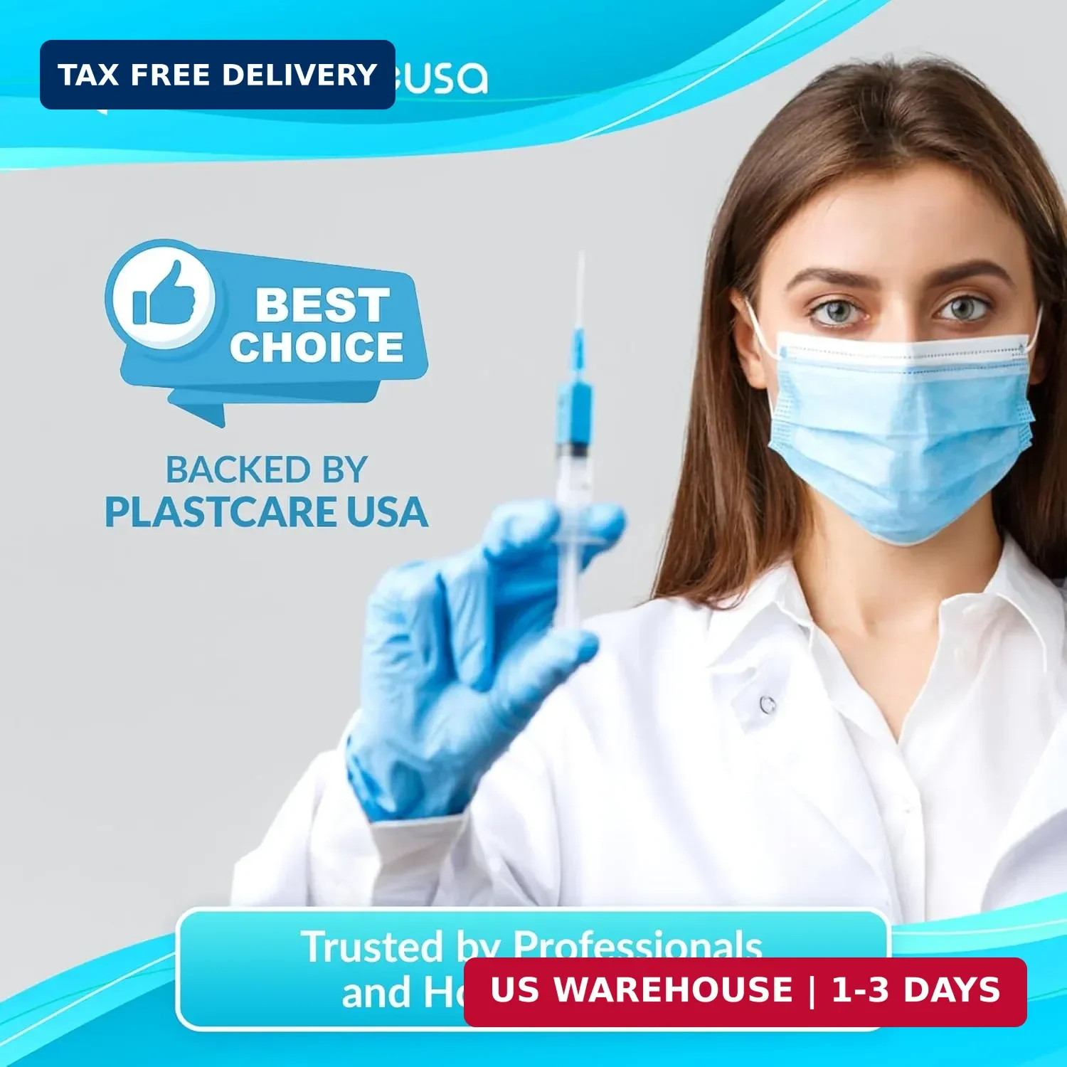 100 12ml Luer Lock Syringe without Needle, Disposable Luer Slip Tip Syringes – N