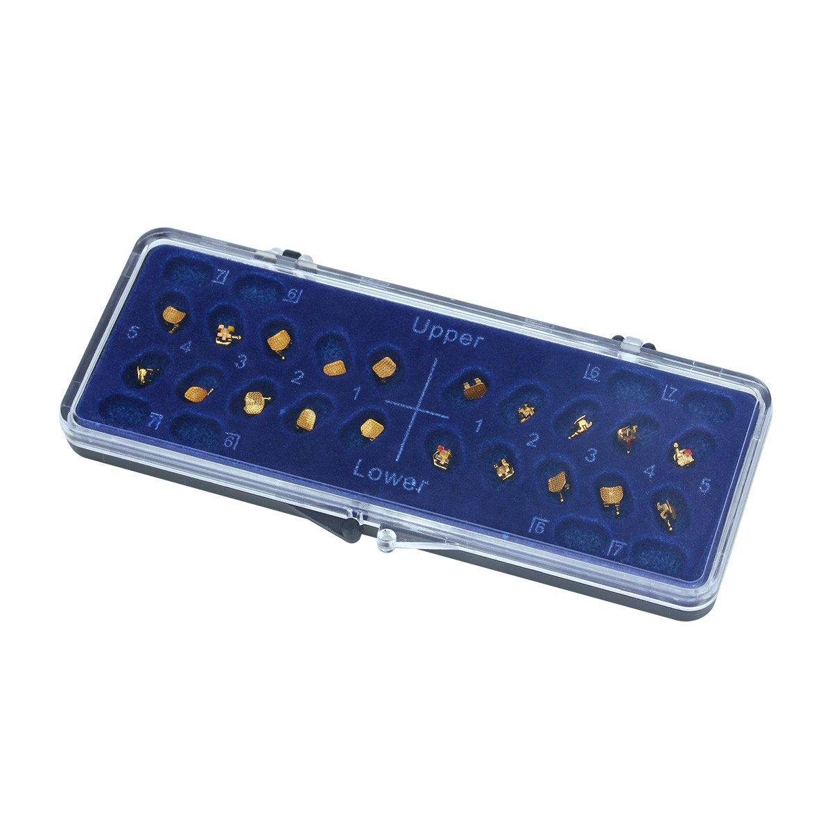 20pc Dental Orthodontic Metal Brackets Braces 24K Gold Plated Roth.022 3 4 5Hook