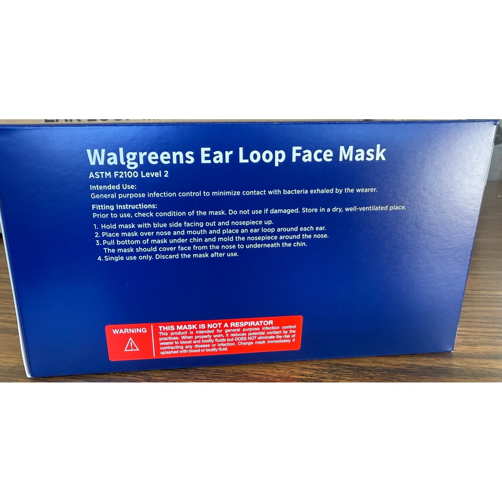 Walgreens Face Masks 50 Ct Adult Ear Loop 3-Layer 3 Boxes 150 total Masks