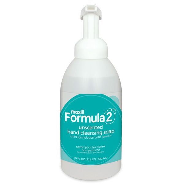 maxill Formula 2 Foaming Hand Soap, Unscented, Color Free, 18oz Pump Bottle
