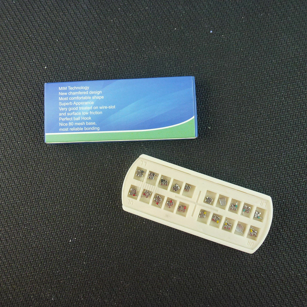 5Packs Dental Roth/MBT Orthodontic Mini Metal Brackets 022 3-4-5 Hooks Mesh Base