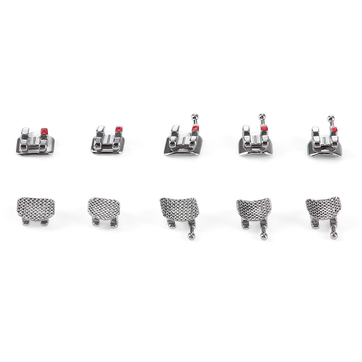 Dental Ortho Brackets Mini Roth/MBT.022″/.018 Hooks 3 4 5 Monoblock /Mesh Base