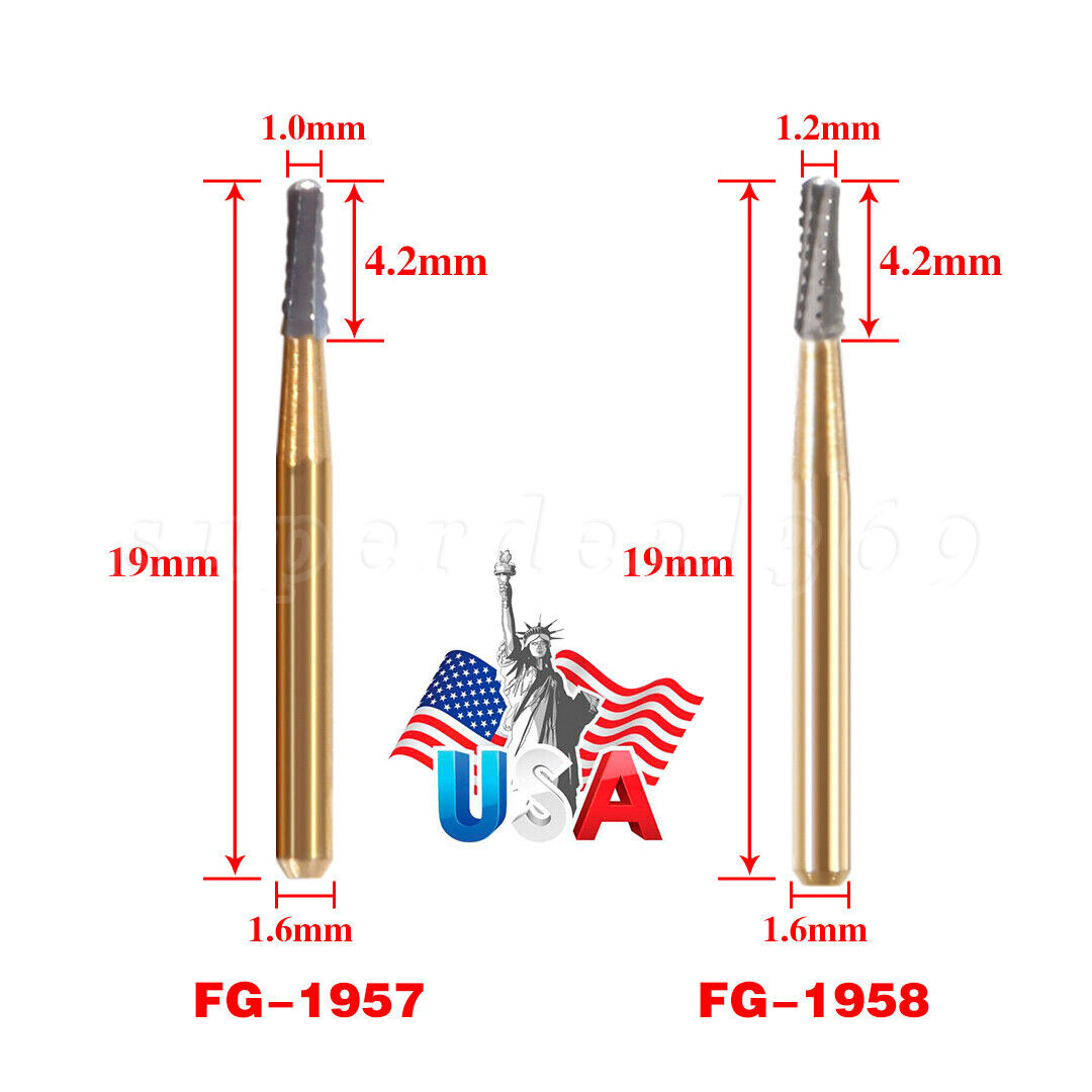 FG1957/FG1958 High Speed Dental Tungsten Steel Carbide Crown Cutting Burs SA