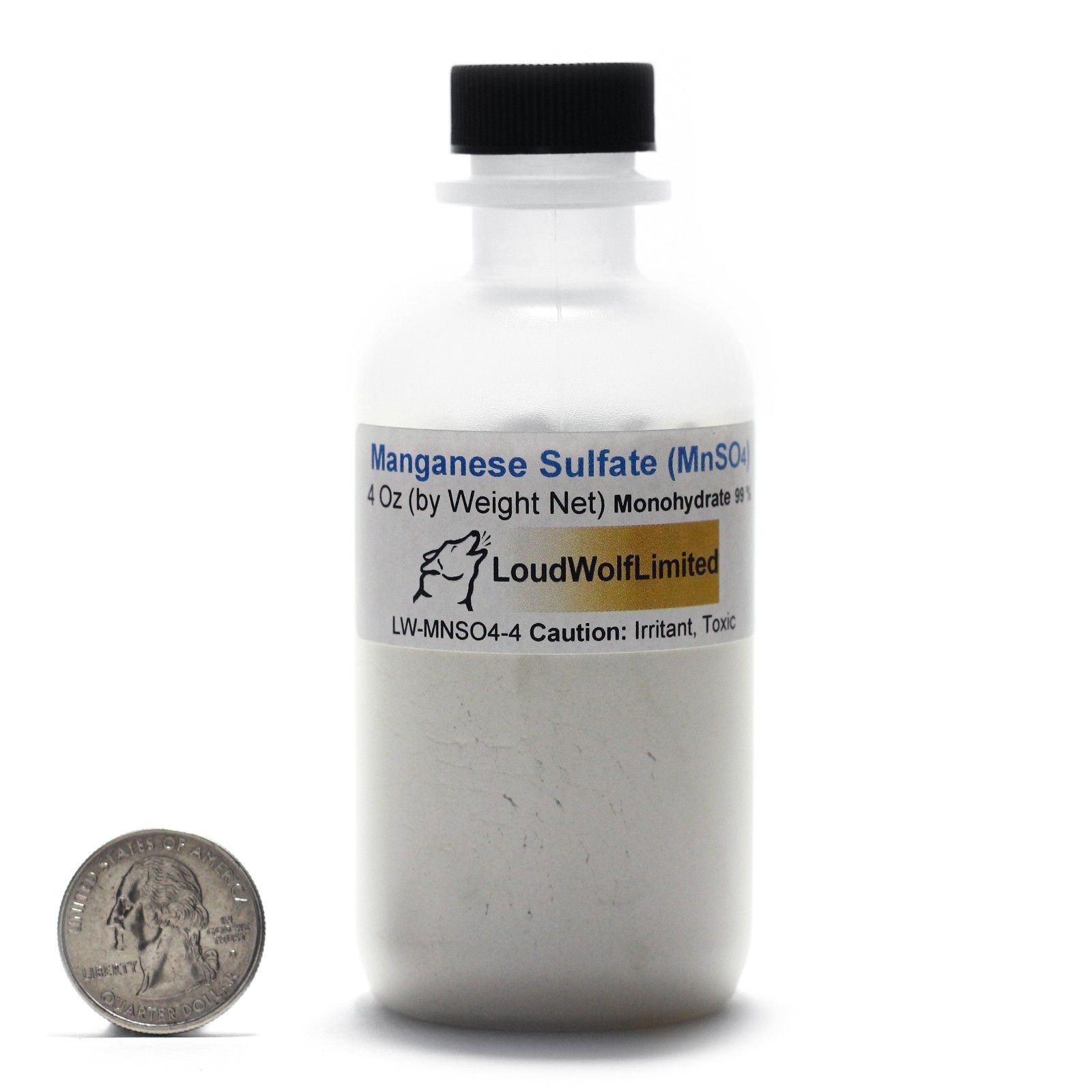 Manganese Sulfate, 4oz, Reagent Grade 99% Pure, Sturdy Bottle SHIPS SAME DAY