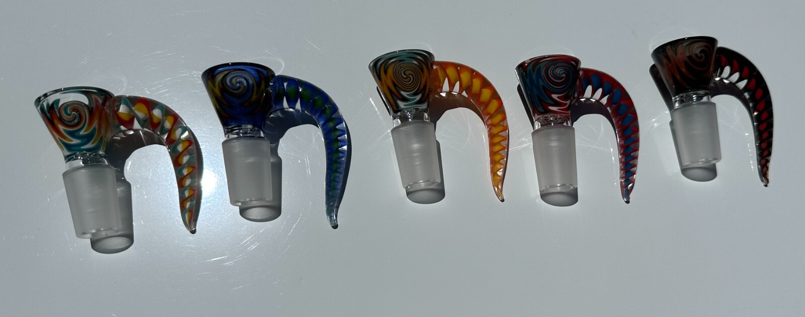 18mm Glass Bowl Handle Twisted Cane X Screen thick NorthStar glass Martini Slide