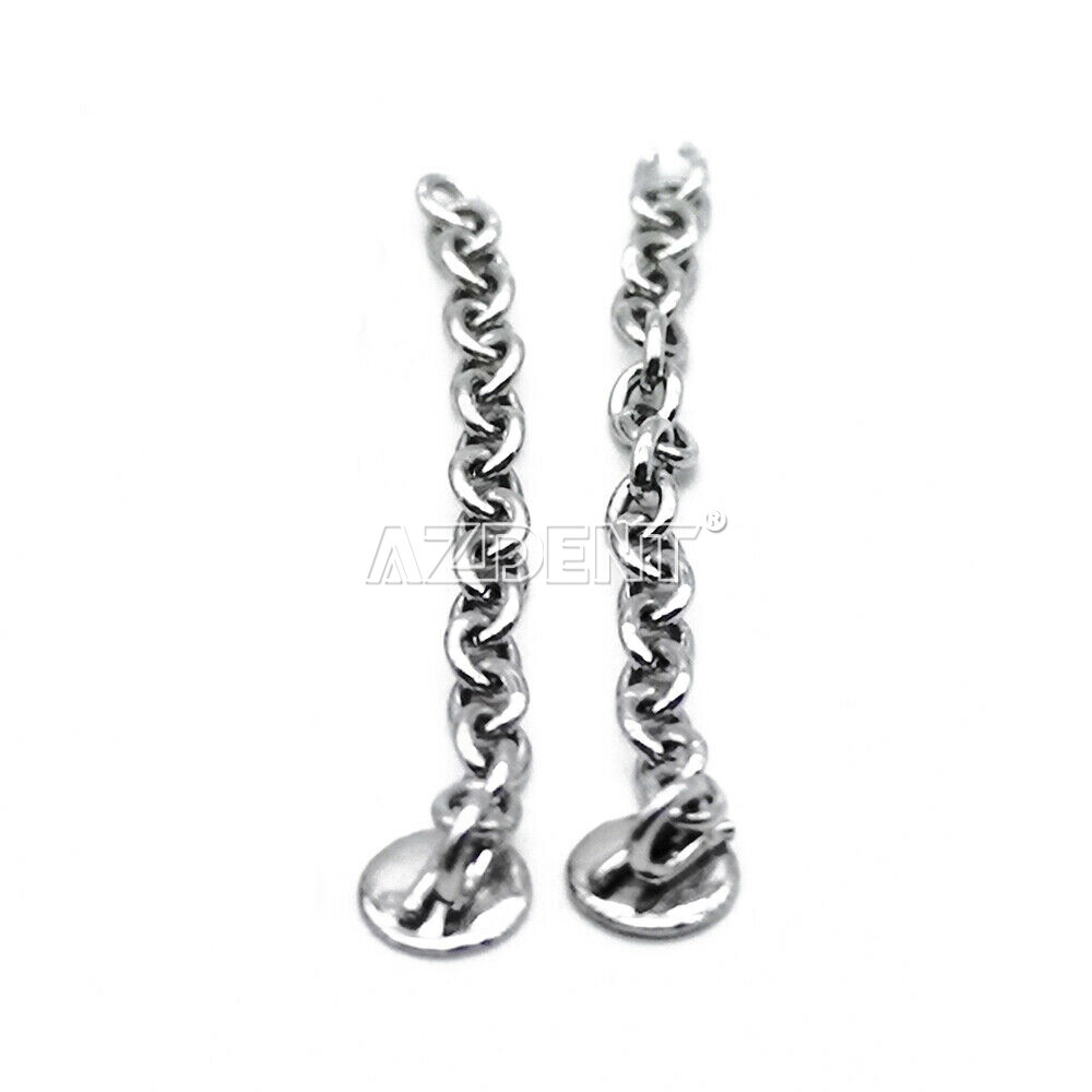 AZDENT Dental Orthodontic Traction Button Chain Round Silver/Gold Plated
