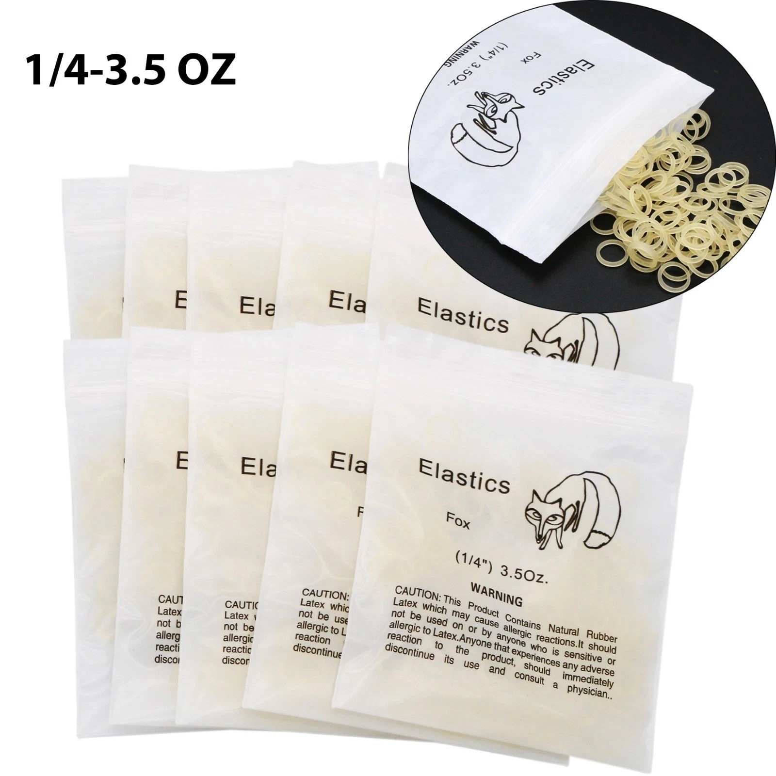 5000pcs Dental Ortho Elastic Rubber Bands Zoo Pack Latex Braces 3.5/5.0/6.5 OZ