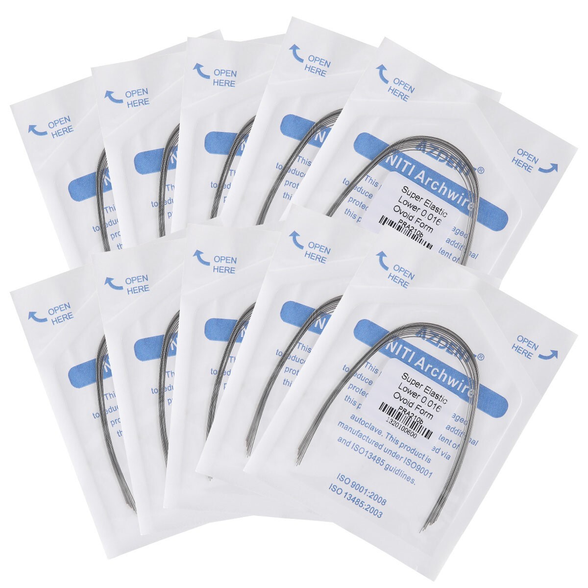 100pcs Dental Ortho Super Elastic NITI Arch Wire Round Ovoid/Natural Form/Square