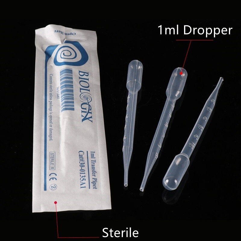 100 X Plastic Pipette Liquid Transfer Graduated Dropper 0.2/0.5/1/2/3/5/10ml