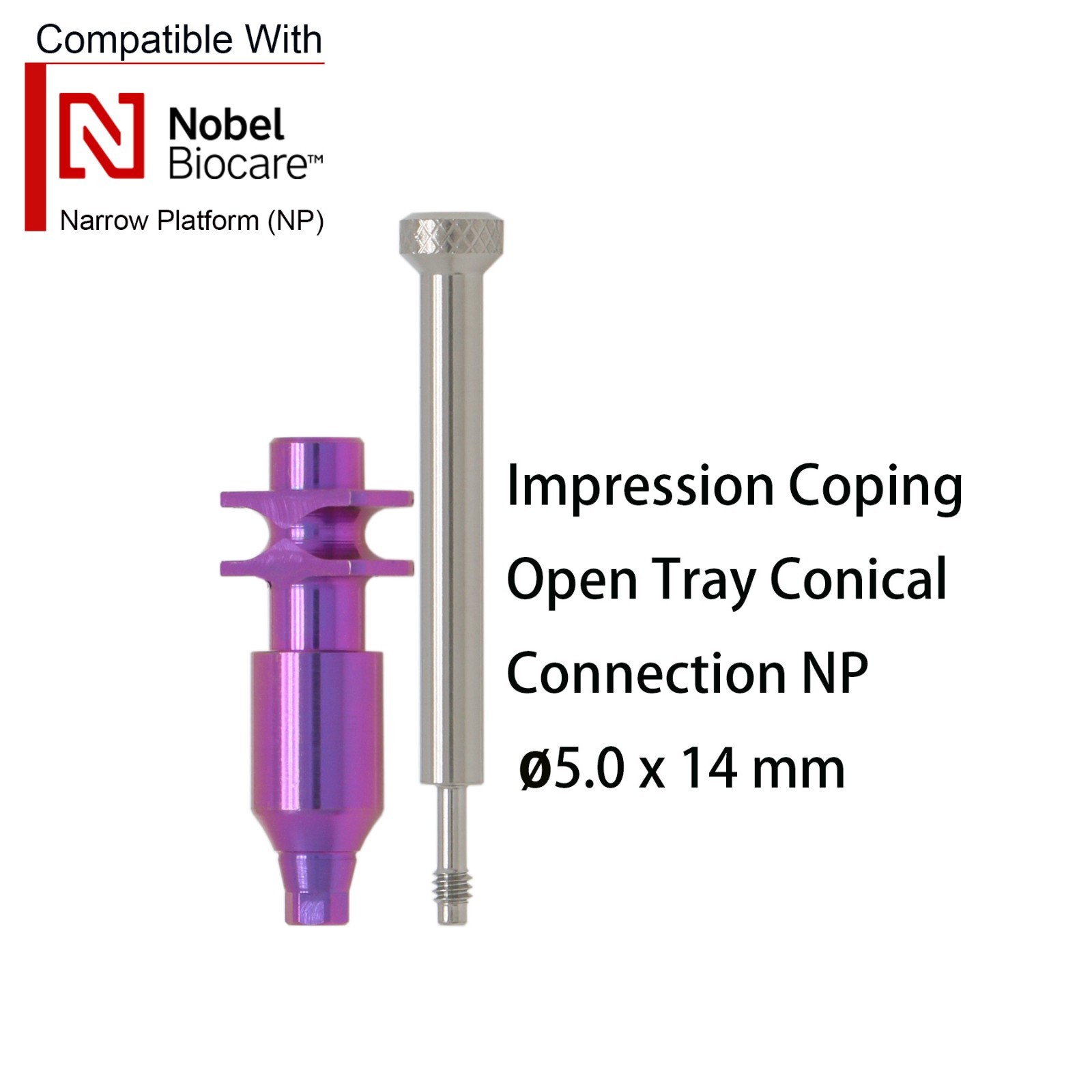 Nobel Biocare Impression Transfer Coping Open Close Tray for NP/RP Hex Platform