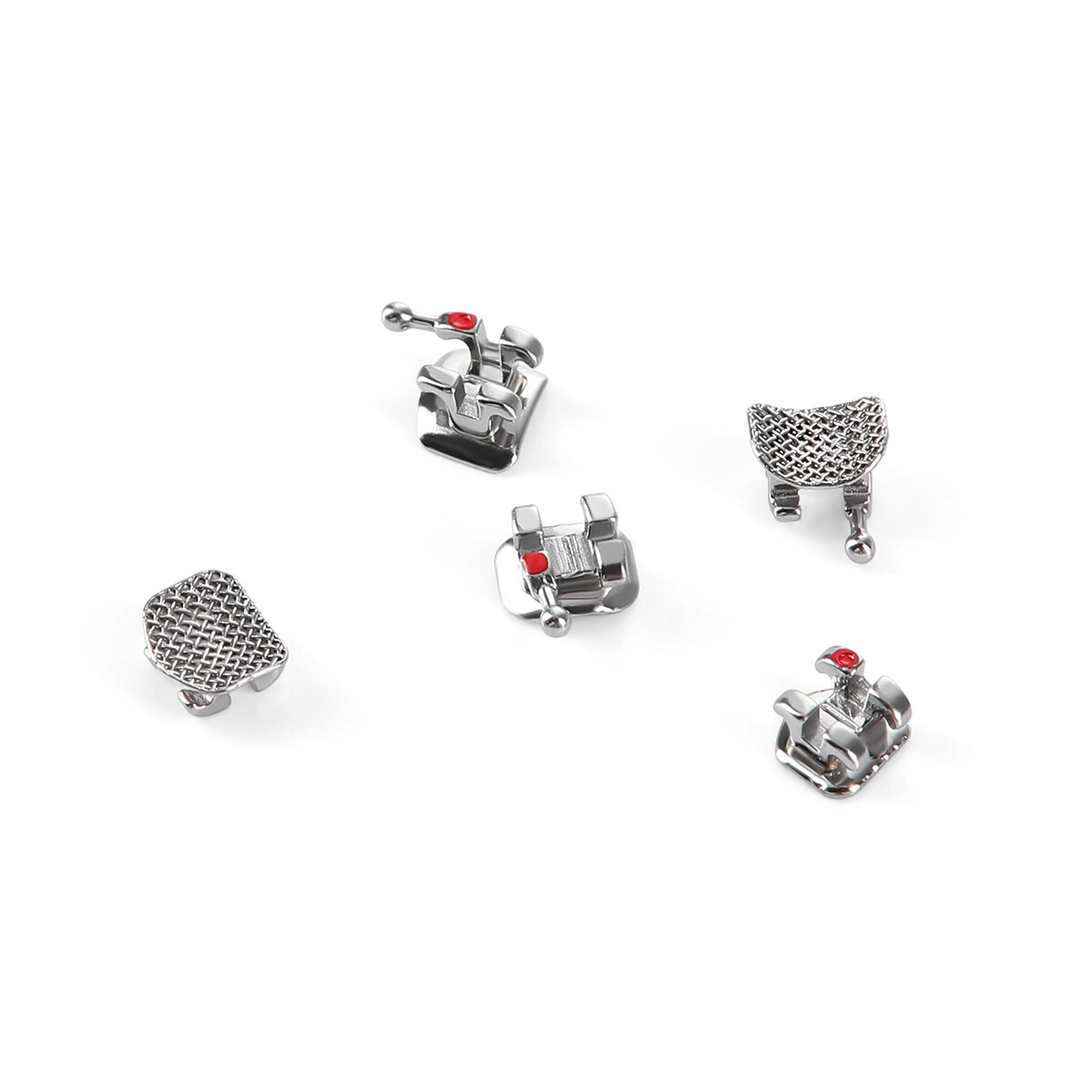 Dental Orthodontic Brackets Metal Mini Roth/MBT.022″/.018″ Hooks 3/345 Mesh Base