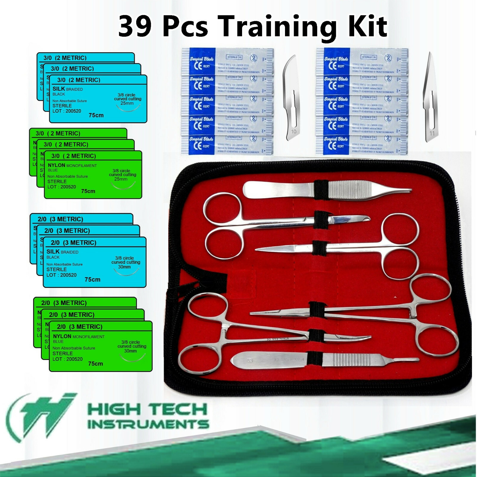 39 Piece Practice Suture Kit for Medical and Veterinary Student Training