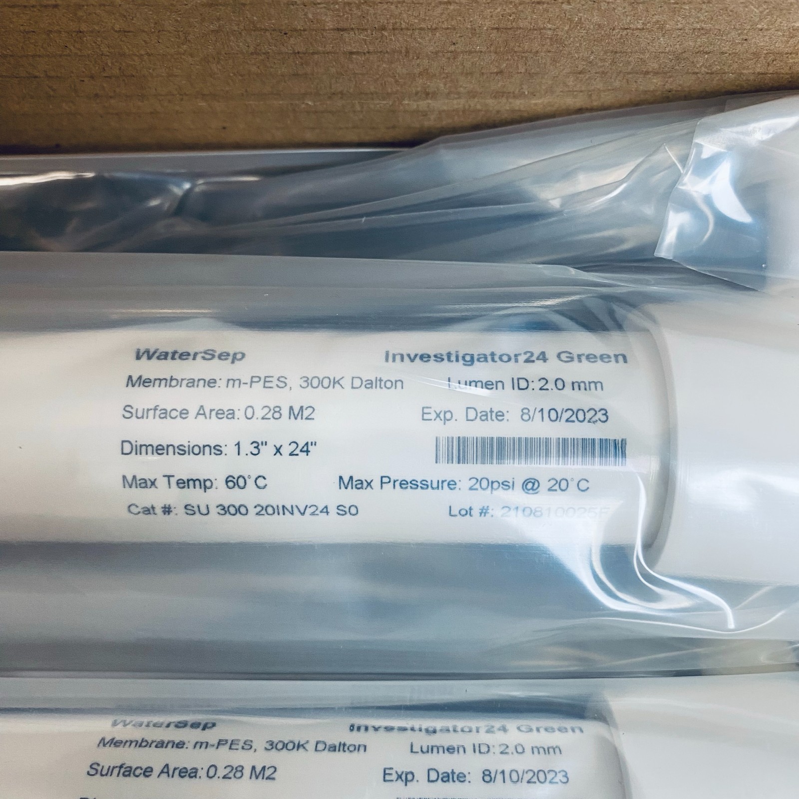 Sartorius WaterSep Investigator24 Green Hollow Fiber Filter 300 kDa 0.28 m2