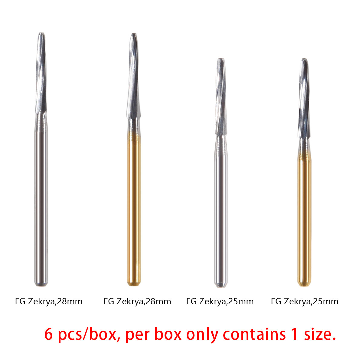 Dental Surgical Zekrya Carbide Tungsten Bone Cutters Finishing FG Bur 25/28mm