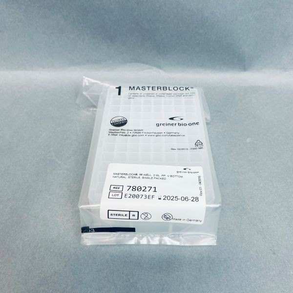 Greiner Bio-One Masterblock Plate 96-Well 2 ml Sterile- Sealed Case of 50 Plates
