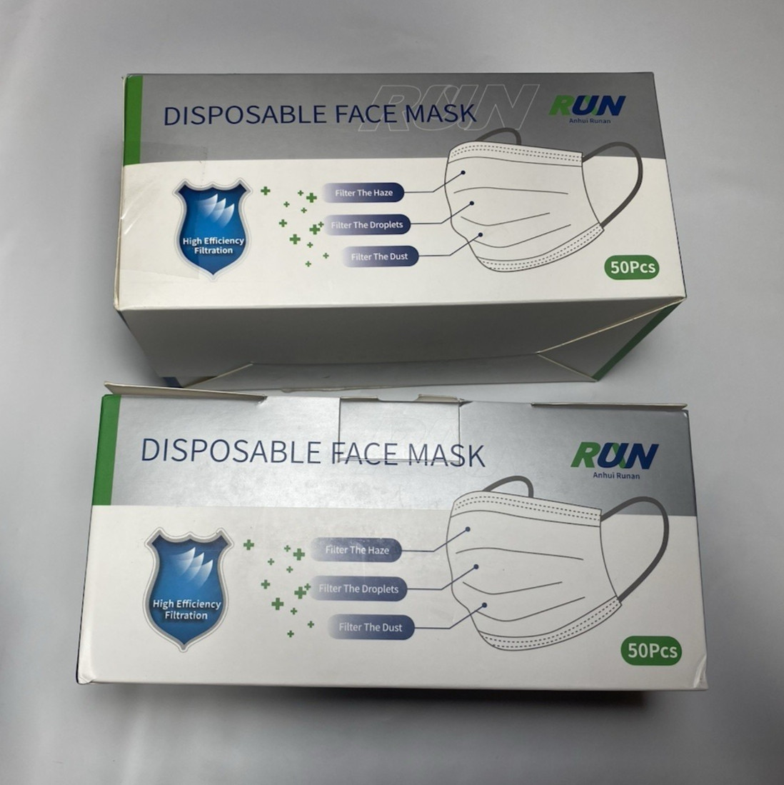 Set of 2 boxes (100 Pcs total) Disposable 3 Layer Face Protective Mask Blue Mask