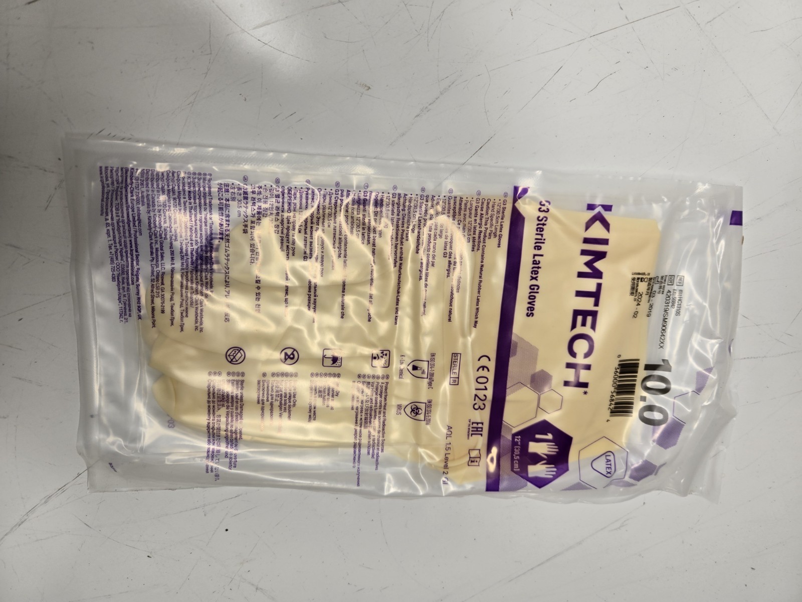 Kimtech 56842 G3 Sterile Latex Gloves Size 10 12″ long (box 200 pair) HC1310S