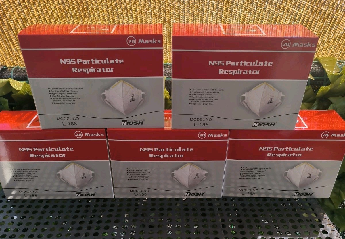 100 U.S. NIOSH Certified N95 L-188 HARLEY COMMODITY Face Mask[5 Boxs Of 20]