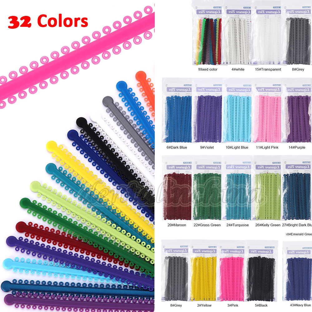 1000pcs Long Colored Dental Ligature Rubber Ties Bands Brace Orthodontic Elastic