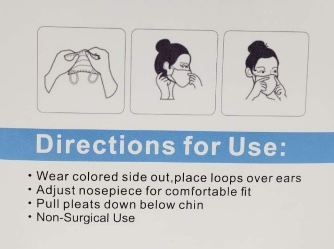 Face Mask 500PCS Adult Non Med. Black Disposable Masks 3-Layer Filter Protection